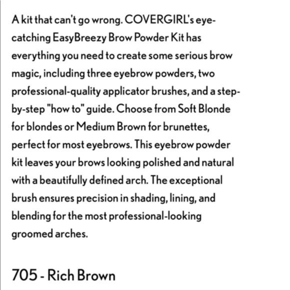🆕 COVERGIRL East Breezy Brow Powder Kit Rich Brown - Picture 3 of 6